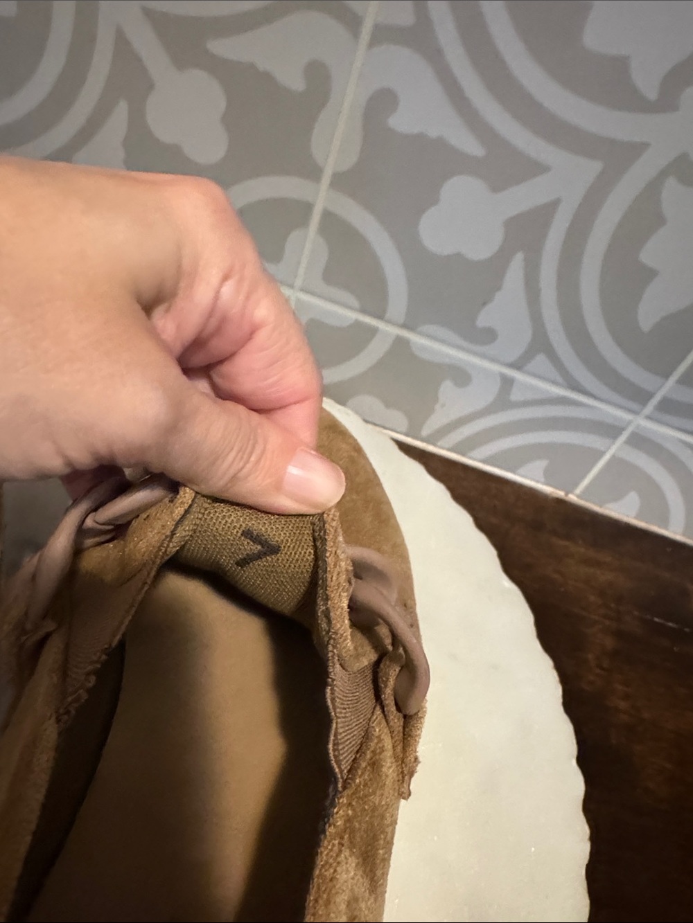 Pierre Dumas Tan Suede Platform Slip-On Loafers with Chain Accent - Picture 7 of 10